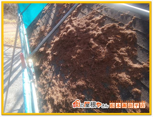 諏訪別荘屋根工事　清掃前